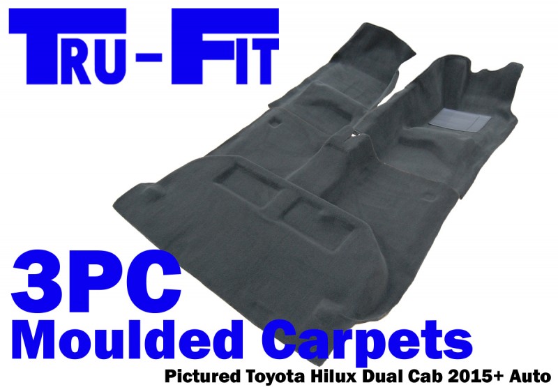 Toyota Hilux Auto Transmission Dual Cab 2015 - Onwards 3Pc Moulded Carpet