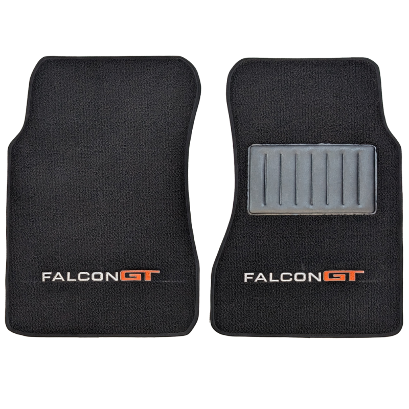 Ford Falcon XR XT XW XY 1967 - 1972 Front Pair of Custom Fit Mats with Falcon GT Embroidery