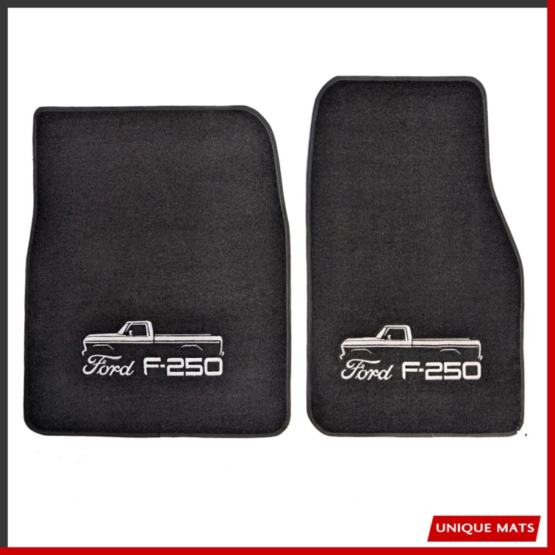 Ford F250 1982 - 1998 Custom Fit Mats with F Truck embroidery 