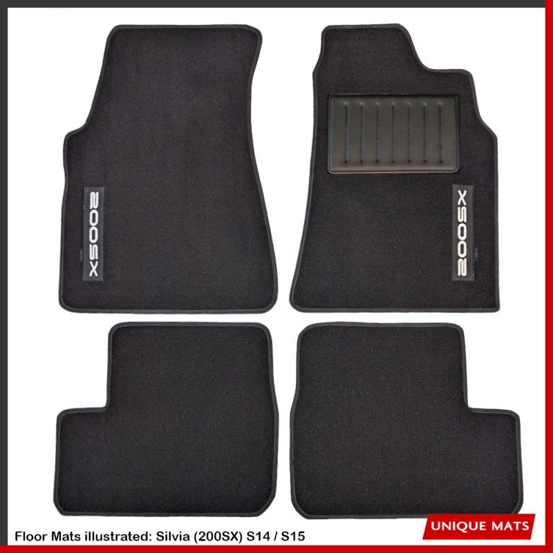 Nissan Silvia / 200SX S14/S15 1993 - 2002 Custom Fit Mats 4Pc with 200SX Badge