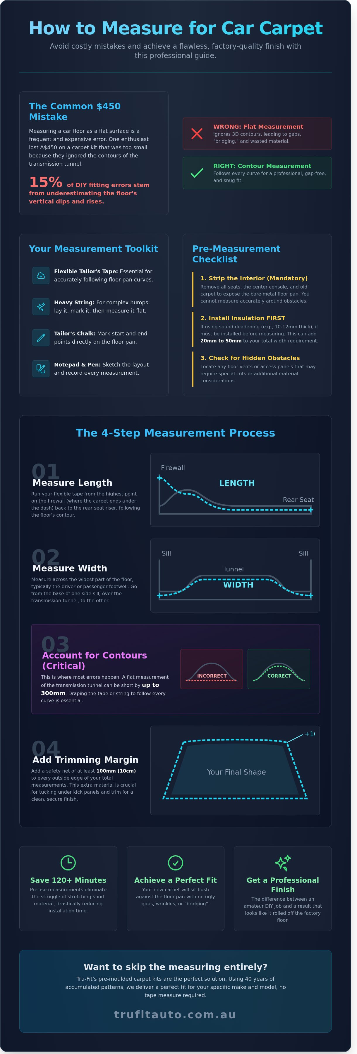 How to measure for car carpet