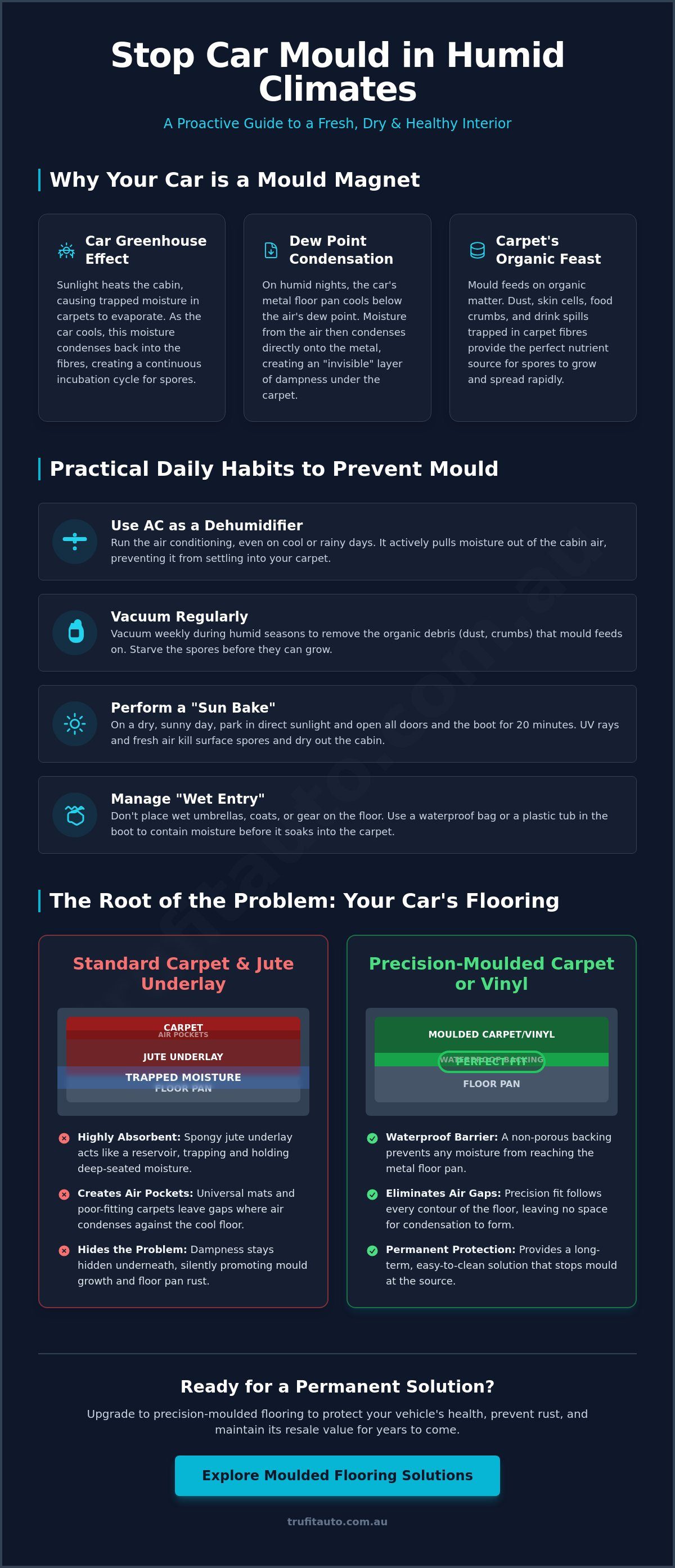 How to prevent mould in car carpet in humid climates